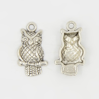 PandaHall Tibetan Style Pendants, Lead Free and Cadmium Free, Antique Silver, Owl, about 22mm long, 12mm wide, 4.5mm thick, hole: 2mm Alloy...