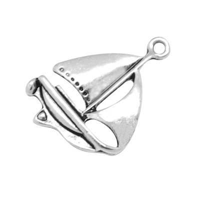 PandaHall Alloy Pendants, Lead Free, Sail, Antique Silver, 23x17x2mm, Hole: 2mm Alloy Vehicle