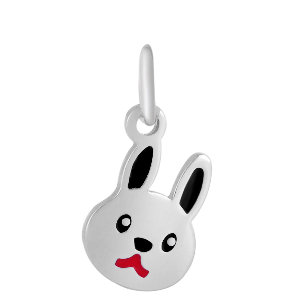 PandaHall 304 Stainless Steel Enamel Pendants, with Jump Ring, Rabbit, Stainless Steel Color, 15x10x1.5mm, Hole: 5mm Stainless Steel+Enamel...