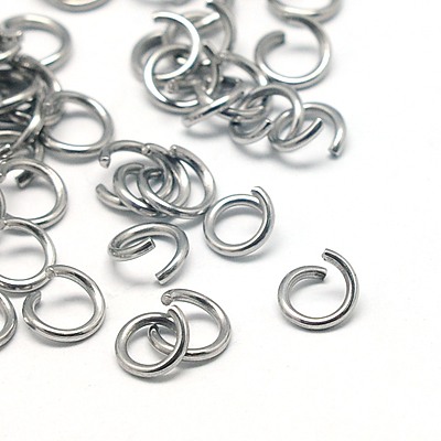 PandaHall 304 Stainless Steel Jump Rings, Stainless Steel Color, 7x1mm; about 5mm inner diameter, about 5000pcs/bag Stainless Steel Ring