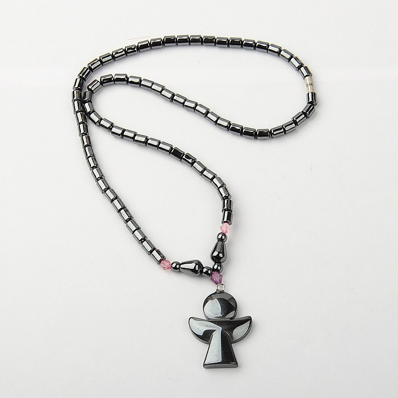 PandaHall Valentines Day Gift for Boyfriend Non-Magnetic Synthetic Hematite Necklaces, with Brass Screw Clasps and Glass Beads, Black...