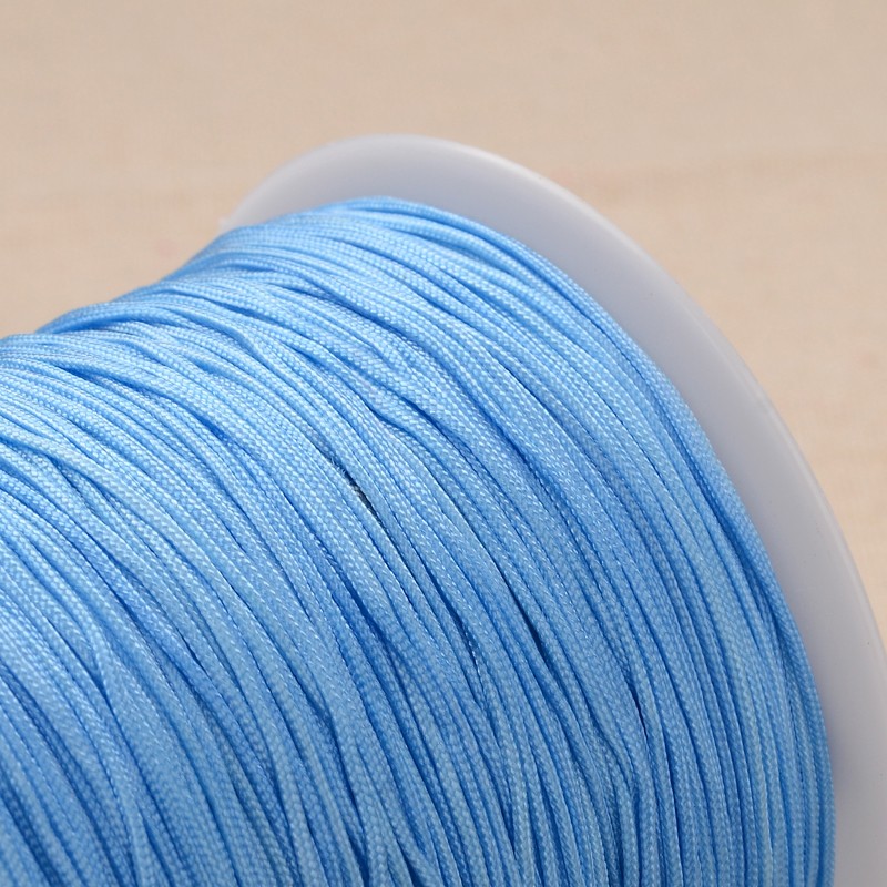 PandaHall Polyester Cord, SkyBlue, 1mm, about 300meter/roll Polyester Blue