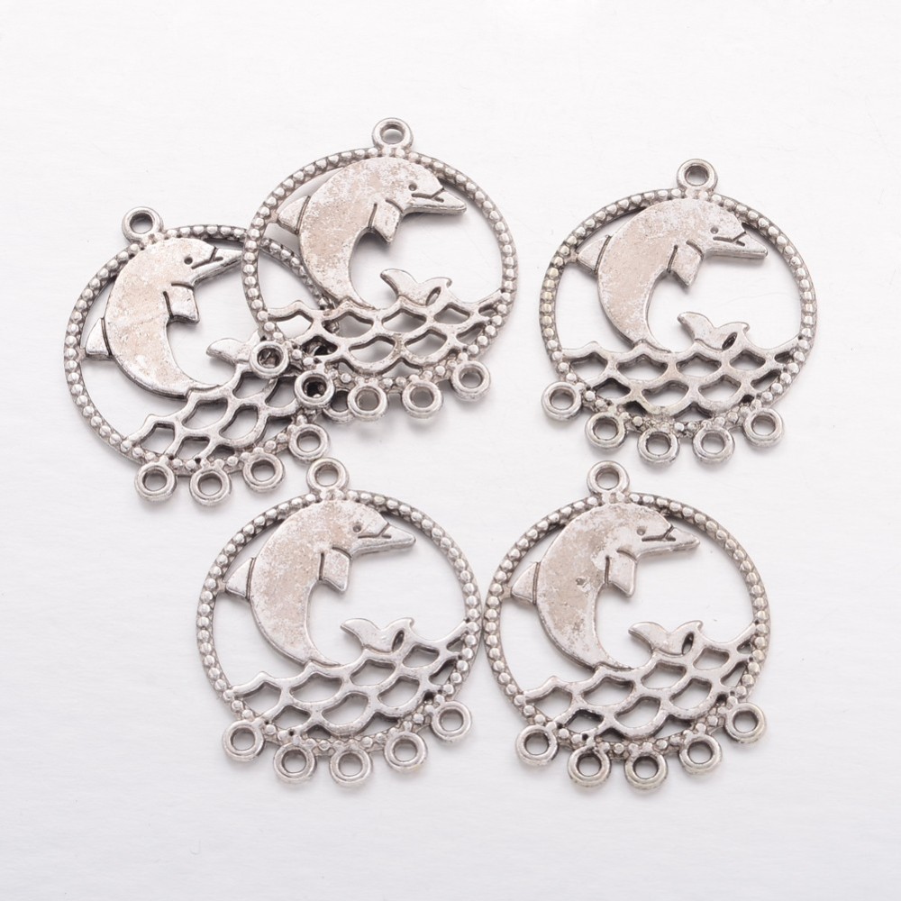 PandaHall Antique Silver Tibetan Style Chandelier Component Links for Dangle Earring Making, Lead Free, Cadmium Free and Nickel Free, 27.5mm...