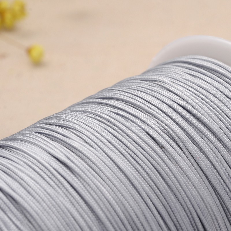PandaHall Polyester Cord, LightGrey, 1mm, about 300meter/roll Polyester Gray