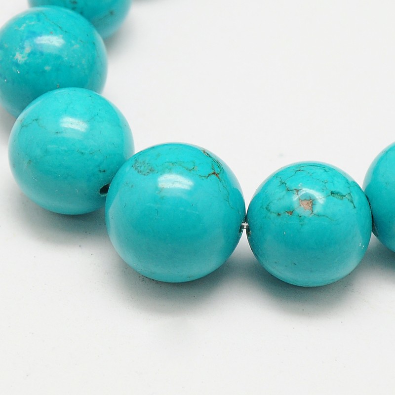 PandaHall Round Natural Sinkiang Turquoise Graduated Beads Strands, Dyed, 8~18mm, Hole: 1mm; about 46pcs/strand, 17.7" Sinkiang Turquoise...