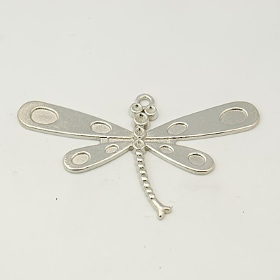 PandaHall Tibetan Style Alloy Big Pendants, Dragonfly, Platinum, Lead Free and Cadmium Free and Nickel Free; 61x35.5x3mm, Hole: 2mm Alloy...