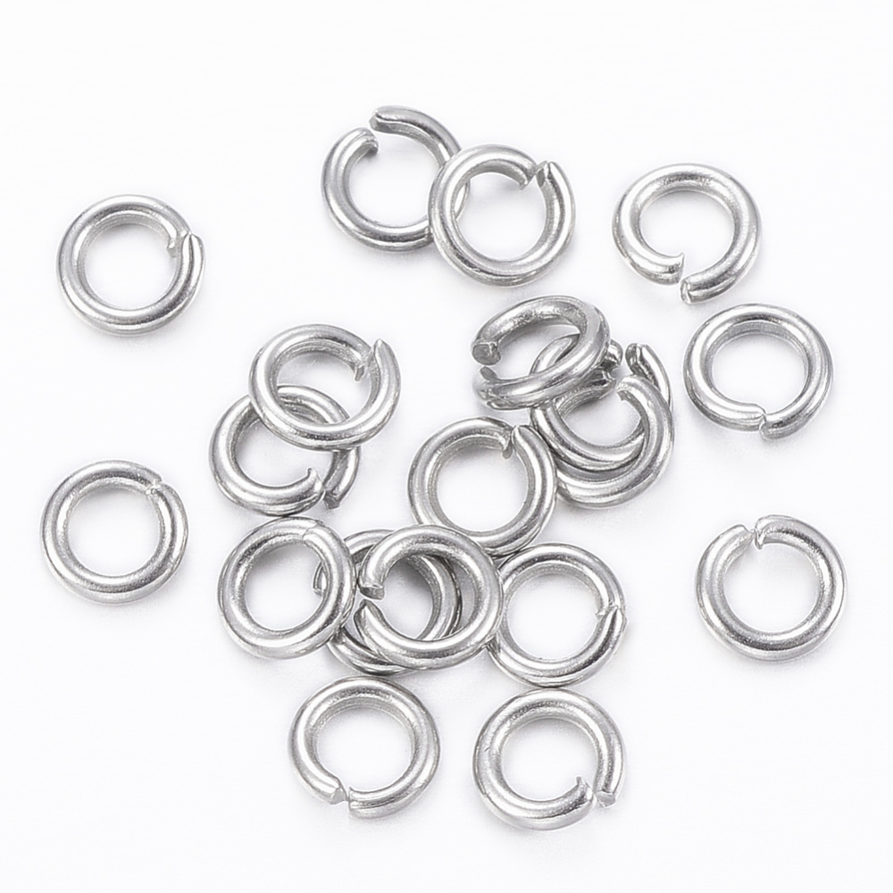 PandaHall 304 Stainless Steel Jump Rings, Close but Unsoldered, Stainless Steel Color, 4x0.8mm; Inner Diameter: 2.5mm Stainless Steel Ring