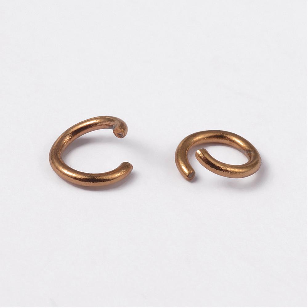 PandaHall 304 Stainless Steel Open Jump Rings, Golden, 6x1mm; about 4mm inner diameter Stainless Steel Ring