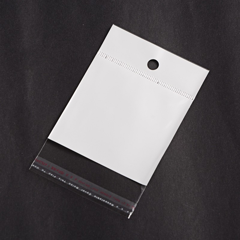 PandaHall Recangle Cellophane Bags, White, 120x75x0.1mm Cellophane White