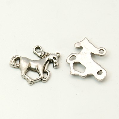 PandaHall Tibetan Style Pendants, Horse, Antique Silver, Lead Free & Cadmium Free, 15x20x2.5mm, Hole: 2mm Alloy Horse