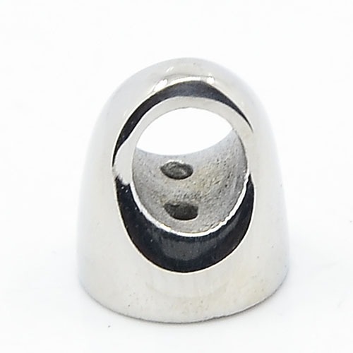 PandaHall 304 Stainless Steel Cord Ends, Stainless Steel Color, 9x8mm, Hole: 1~5x4mm Stainless Steel
