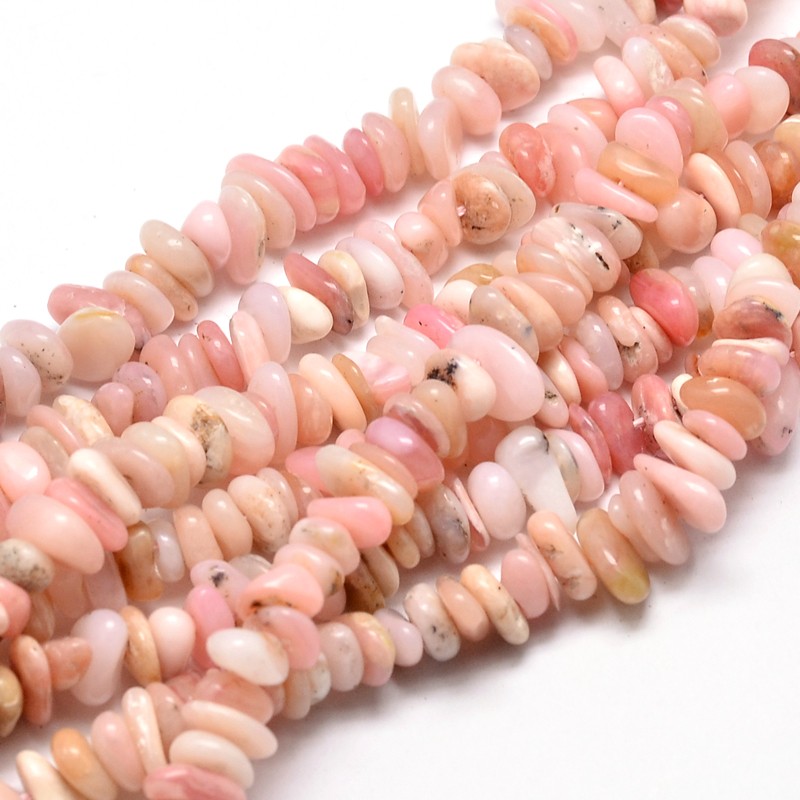 PandaHall Natural Morganite Chip Beads Strands, 5~14x4~10mm, Hole: 1mm; about 15.5"~16.1" Morganite Chip