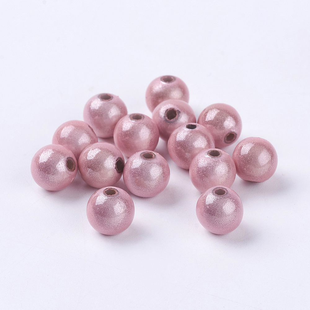 PandaHall Miracle Acrylic Round Spacer Beads, Pink, 8mm, Hole: 1.8mm Acrylic Round Pink