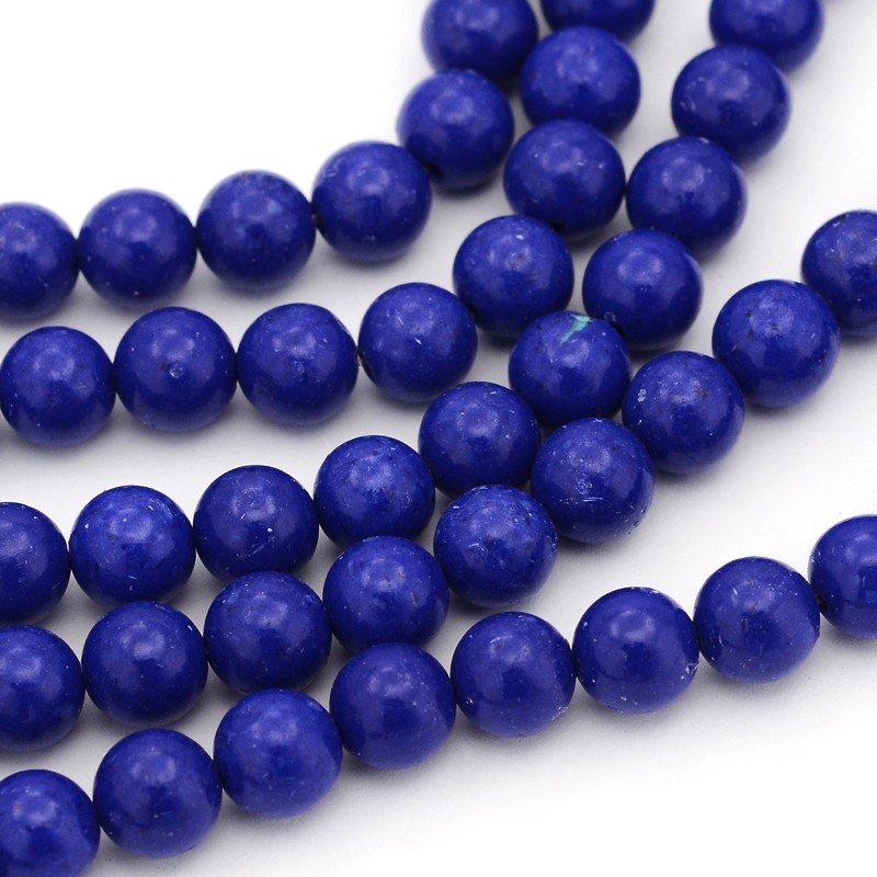 PandaHall About 15" Round Gemstone Strand, Synthetic Lapis Lazuli, Blue,8mm , hole: about 1mm Lapis Lazuli Round Blue