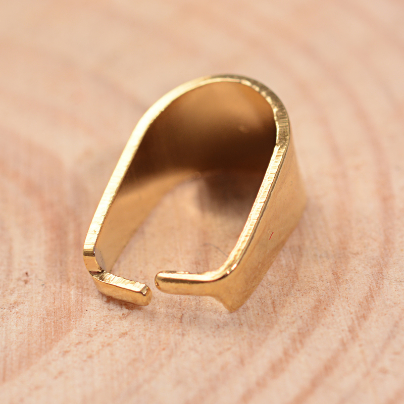 PandaHall 304 Stainless Steel Snap On Bails, Golden, 10x5x0.5mm Stainless Steel