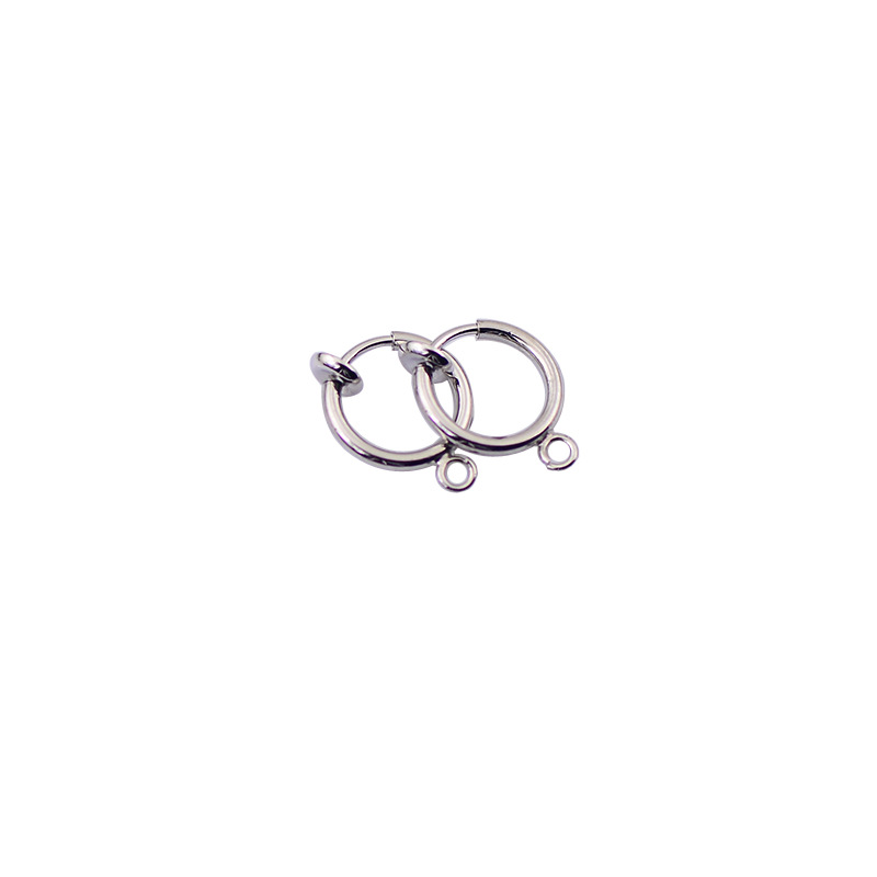 PandaHall Environmental Brass Clip-on Hoop Earring Findings, for Non-pierced Ears, Platinum, 15.5x11x1.5~4.5mm, Hole: 1.5mm Brass