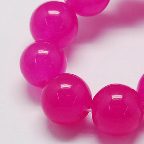 PandaHall Natural Jade Bead Strands, Dyed, Round, Camellia, 8mm, Hole: 1mm; about 48pcs/strand, 14.9" Other Jade Round Pink