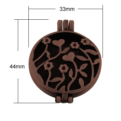 PandaHall Tibetan Style Diffuser Locket Pendants, Grade A, Lead Free & Nickel Free, Hollow Style, Flat Round and Flower, Red Copper...