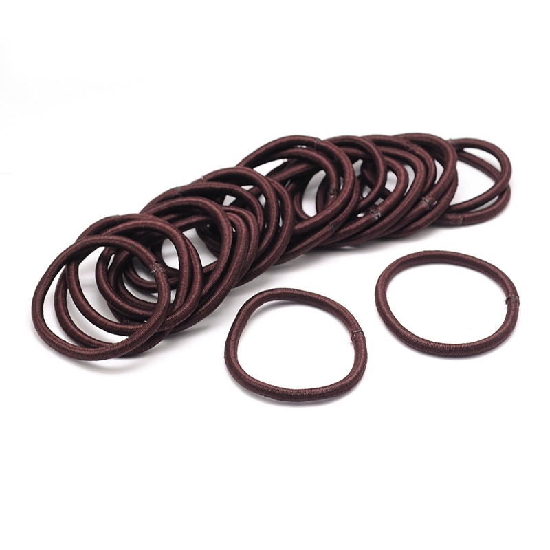 PandaHall Girl's Hair Accessories, Nylon Thread Elastic Fiber Hair Ties, CoconutBrown, 44mm Elastic Fibre Brown