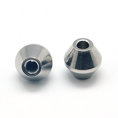 PandaHall 304 Stainless Steel Beads, Bicone, 8x8mm, Hole: 2.5mm Stainless Steel Bicone