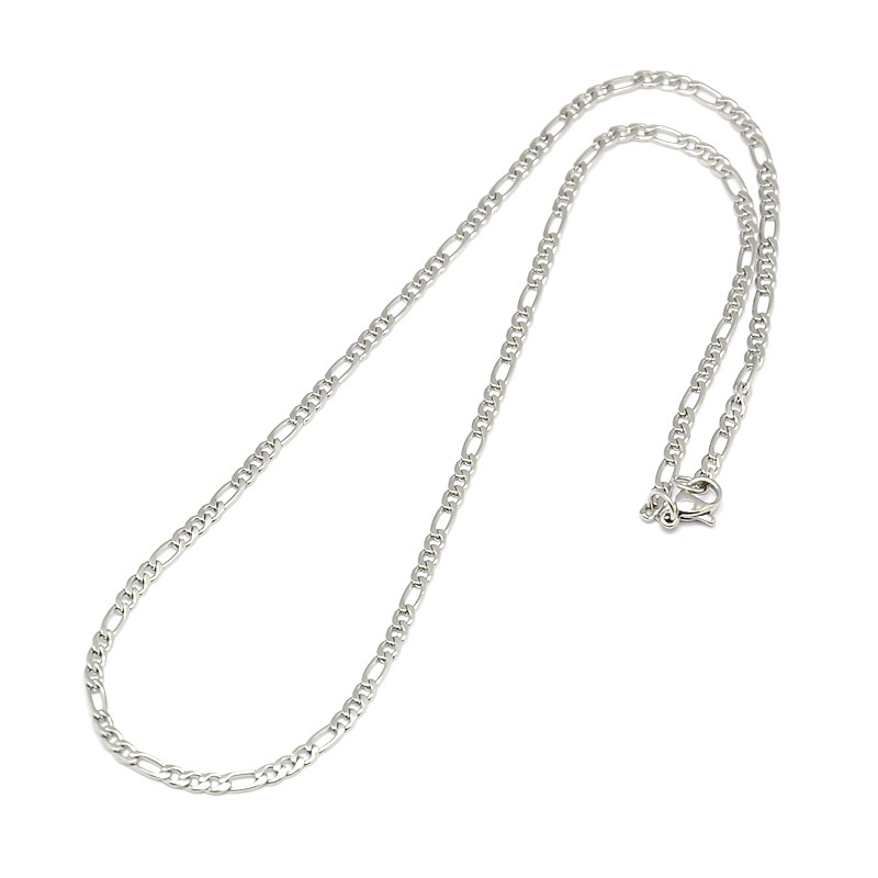 PandaHall 304 Stainless Steel Figaro Chain Necklace Makings, Stainless Steel Color, 17.91"(45.5cm); 3mm Stainless Steel