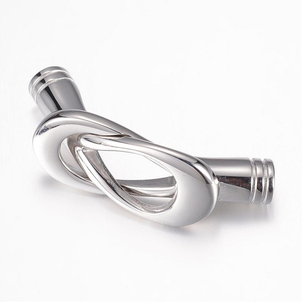 PandaHall 304 Stainless Steel Magnetic Clasps, Drop, Stainless Steel Color, 43x15x4mm, Hole: 5mm Stainless Steel Drop