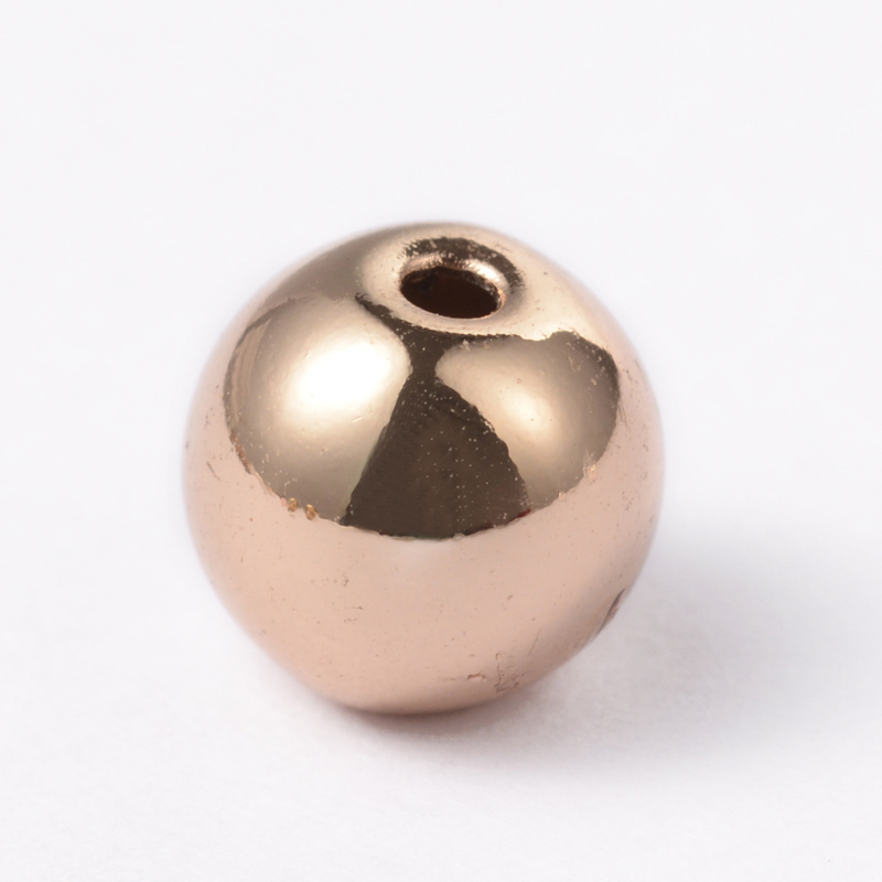 PandaHall Alloy Round Beads, Lead Free & Nickel Free, Rose Gold, 8mm, Hole: 1.5mm Alloy Round