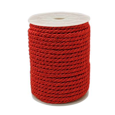 PandaHall Twisted Nylon Thread, Red, 5mm, about 18~19yards/roll(16.4m~17.3m/roll) Nylon Red