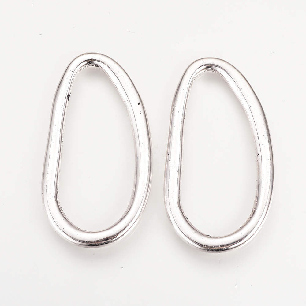PandaHall Tibetan Style Alloy Linking Rings, Oval, Cadmium Free & Nickel Free & Lead Free, Antique Silver, 39x21x2mm, Hole: 14mm; about...