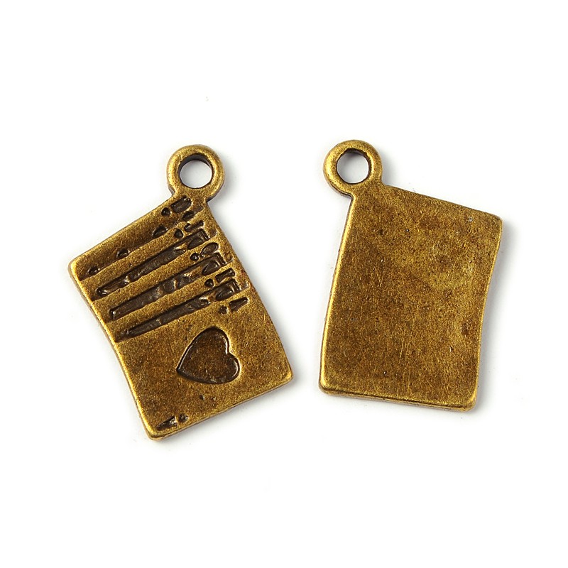 PandaHall Antique Bronze Tibetan Silver Pendants,  Lead Free, Nickel Free and Cadmium Free, Playing Cards, 16mm long, 12mm wide, 1.5mm thick...