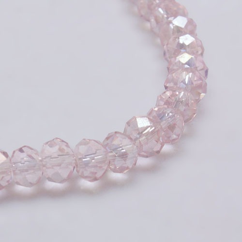 PandaHall Electroplate Glass Bead Strands, AB Color, Faceted, Rondelle, LavenderBlush, 6x4mm, Hole: 1mm; about 101pcs/strand, 18.5" Glass...