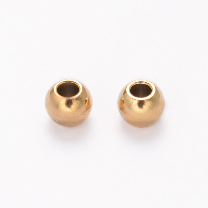 PandaHall 304 Stainless Steel Spacer Beads, Rondelle, Golden, 2x2mm, Hole: 1mm Stainless Steel Rondelle