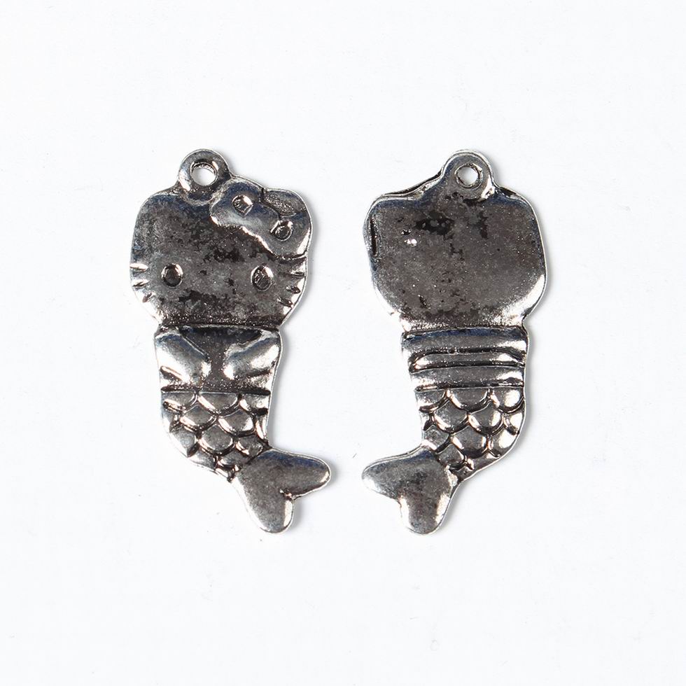 PandaHall Tibetan Style Pendants, Lead Free and Cadmium Free, Fish, Antique Silver, about 32.5mm long, 15.5mm wide, 4.5mm thick, hole: 1mm...