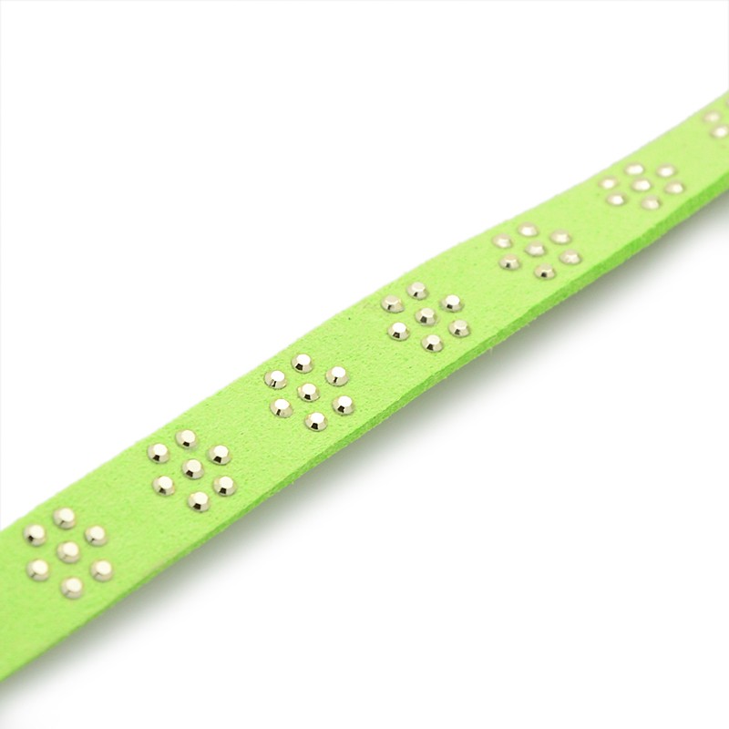 PandaHall Faux Suede Cord, Faux Suede Lace, with Plum Blossom Aluminum, GreenYellow, 10x2mm, 20yards/roll Suede Green