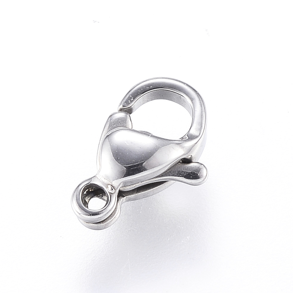 PandaHall 304 Stainless Steel Lobster Claw Clasps, Grade A, Stainless Steel Color, 9x6x3mm, Hole: 1.2mm; Inner diameter: 3mm Stainless Steel...