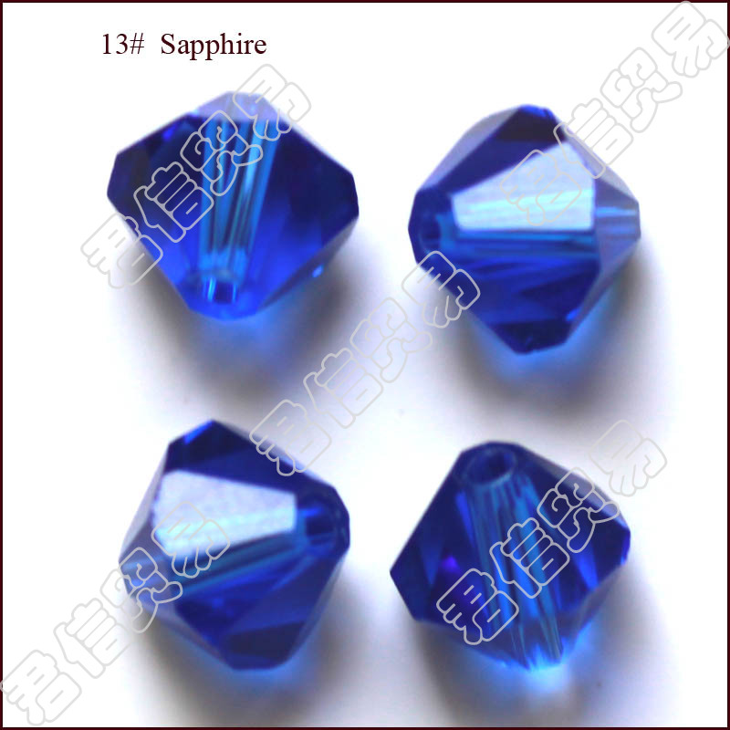 PandaHall Imitation Austrian Crystal Beads, Grade AAA, Faceted, Bicone, Blue, 3x3mm, Hole: 1mm Glass Bicone Blue
