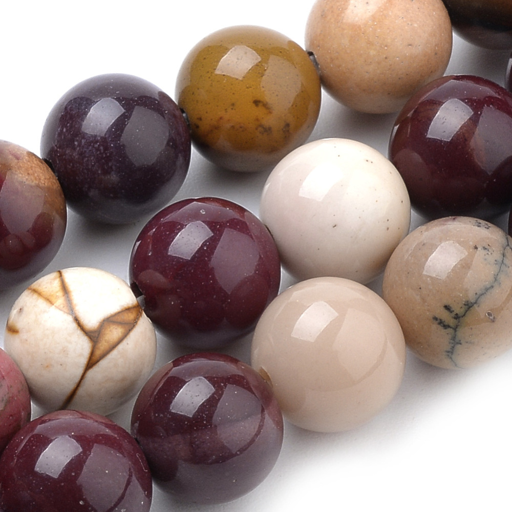 PandaHall Natural Mookaite Beads Strands, Round, 6mm, Hole: 1mm; about 70pcs/strand, 15.7" Mookaite Round