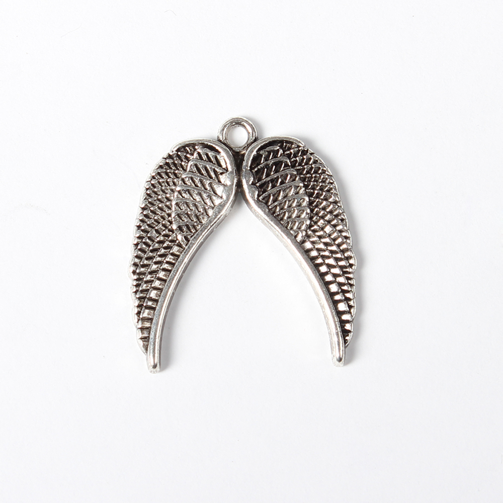 PandaHall Tibetan Style Pendants, Lead Free & Cadmium Free, Wing, Antique Silver, 23x20x2mm, Hole: 2mm Alloy Wing