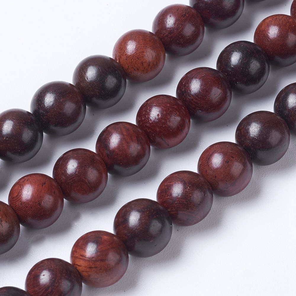 PandaHall Natural Wood Beads Strands, Round, CoconutBrown, 10mm, Hole: 1mm; about 38pcs/strand, 15.5"(39.5cm) Wood Round Brown
