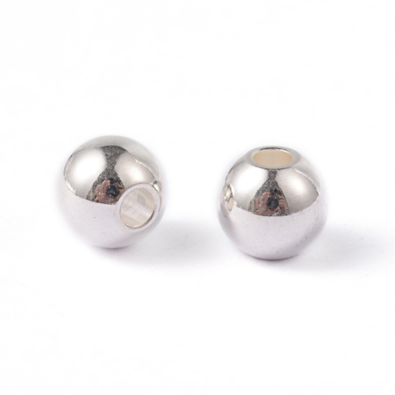 PandaHall Round 304 Stainless Steel Beads, Silver, 5x4.5mm, Hole: 1.5mm Stainless Steel Round