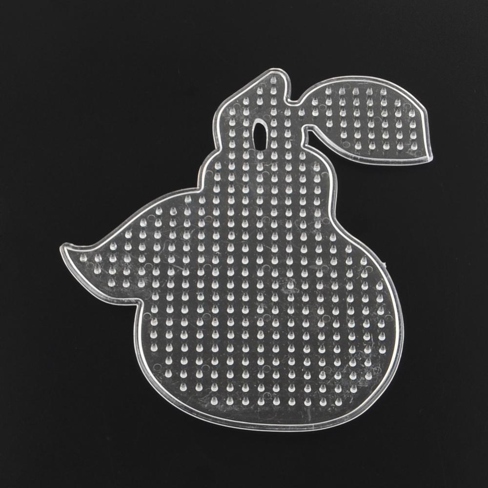 PandaHall Pear ABC Plastic Pegboards used for 5x5mm DIY Fuse Beads, Clear, 150x130x5mm Plastic Fruit Clear
