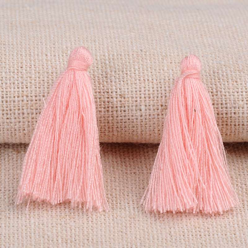 PandaHall Polyester Tassel Pendant Decorations, Pink, 26~30x4mm; about 300pcs/bag Polyester Pink