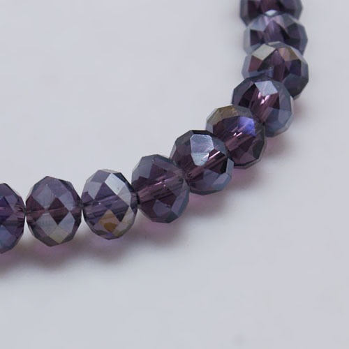 PandaHall Electroplate Glass Bead Strands, AB Color, Faceted, Rondelle, Indigo, 3x2mm, Hole: 0.5mm; about 147pcs/strand, 13" Glass Rondelle...