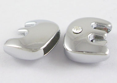 PandaHall Alloy Rhinestone Initial Letter.E Silde Charms Fit DIY Wristbands & Bracelets, Nickel Free, about 12mm long, hole: about 8.2x0.8mm...