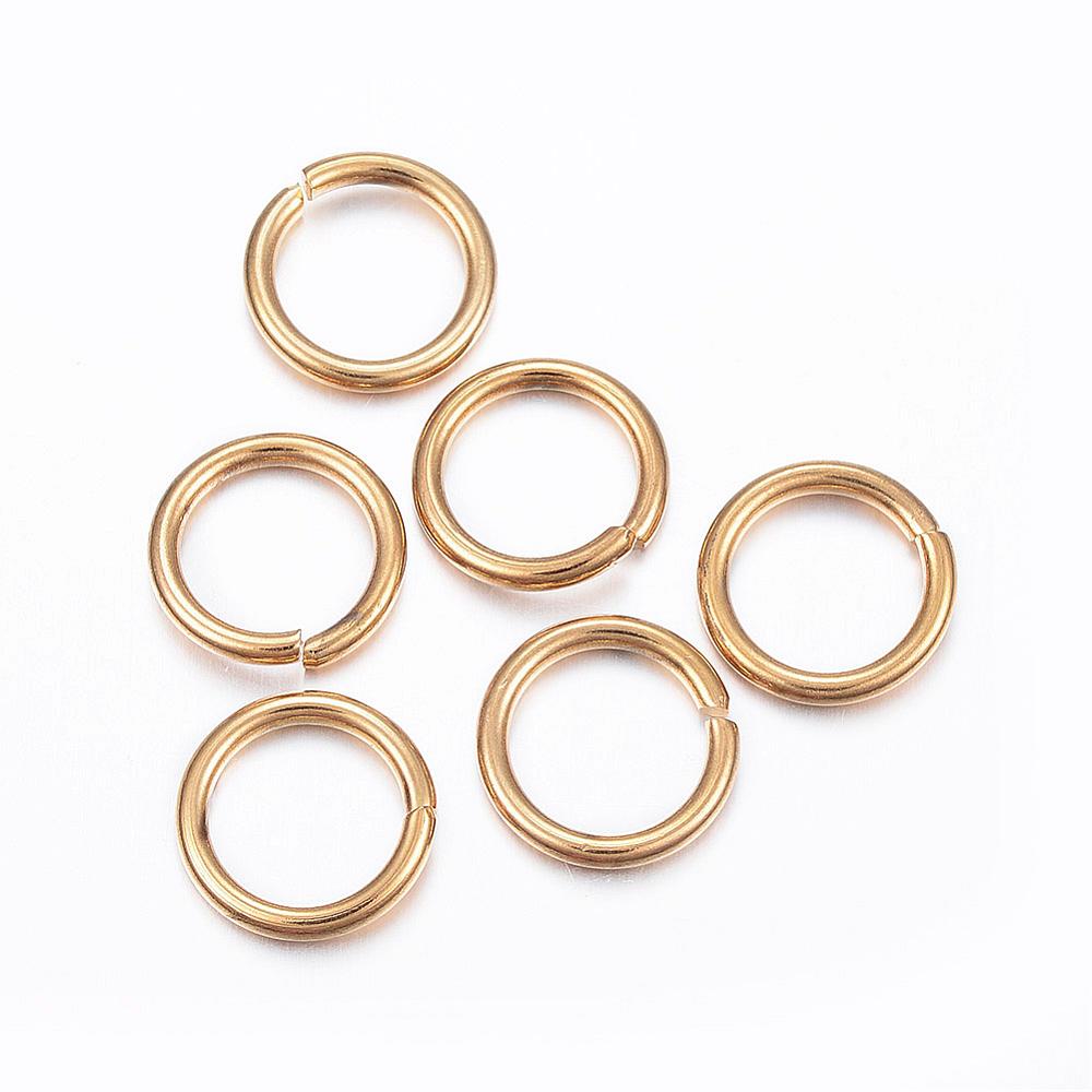 PandaHall 304 Stainless Steel Open Jump Rings, Golden, 15x2mm; Inner Diameter: about 11mm Stainless Steel Ring