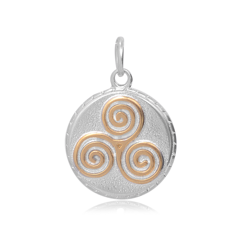 PandaHall 316 Stainless Steel Pendants, Flat Round, Golden & Stainless Steel Color, 23x19x3mm, Hole: 5mm; Jumpring: 7x1mm Stainless Steel...