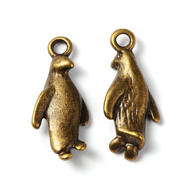 PandaHall Vintage Look Tibetan Alloy Antique Bronze Plated Exotic Penguin Pendants, Lead Free, Cadmium Free and Nickel Free,  23mm long,10mm...
