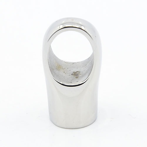 PandaHall 304 Stainless Steel Cord Ends, Stainless Steel Color, 19x10x8mm, Hole: 7x9mm; 6mm inner diameter Stainless Steel
