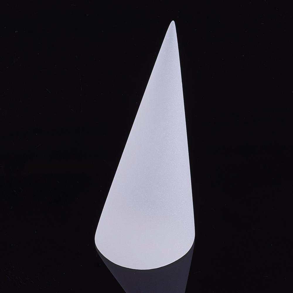 PandaHall Acrylic Organic Glass Ring Displays, Cone, WhiteSmoke, 34x32x67mm Acrylic White