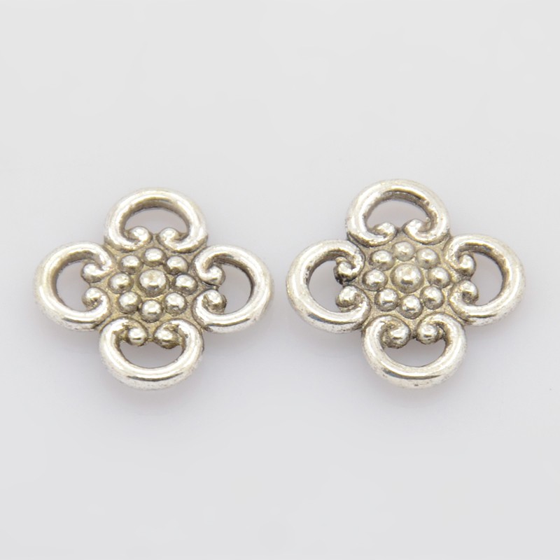 PandaHall Tibetan Style Pendants, Lead Free & Cadmium Free, Flower, Antique Silver, about 13.2mm wide, 13.2mm long, 1.5mm thick, hole: 3.5mm...